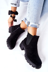 Ocieplane Botki Na Obcasie Czarne Madge