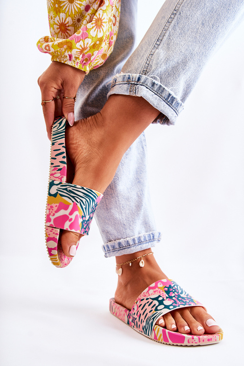 Gumowe Pachnące Klapki ZAXY JJ285097 Różowo-Zielone