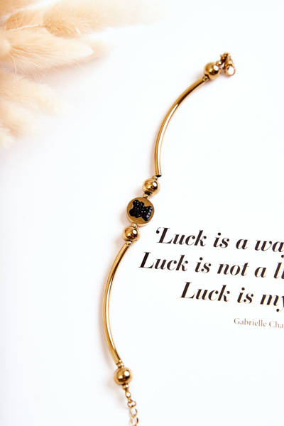 Modna Regulowana Bransoletka Z Misiem Złota