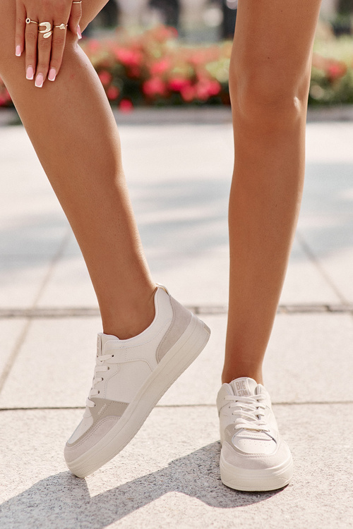 Damskie Niskie Sneakersy Z Eko Skóry Big Star OO274029 Beżowe