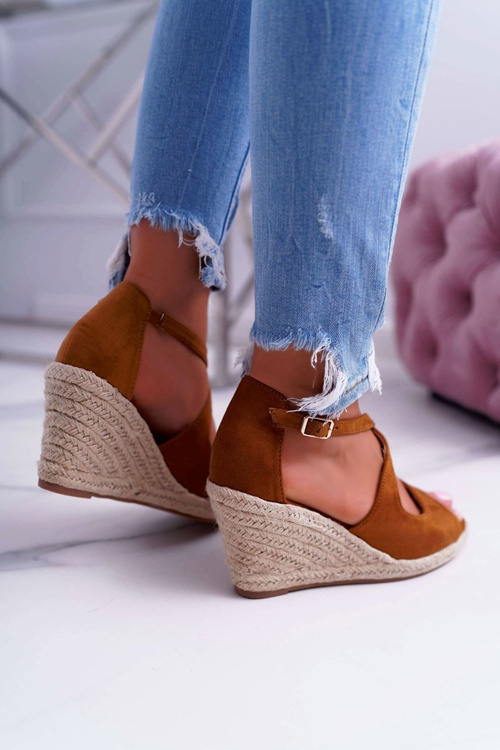 Sandały Damskie Na Espadrylu Camel Margus