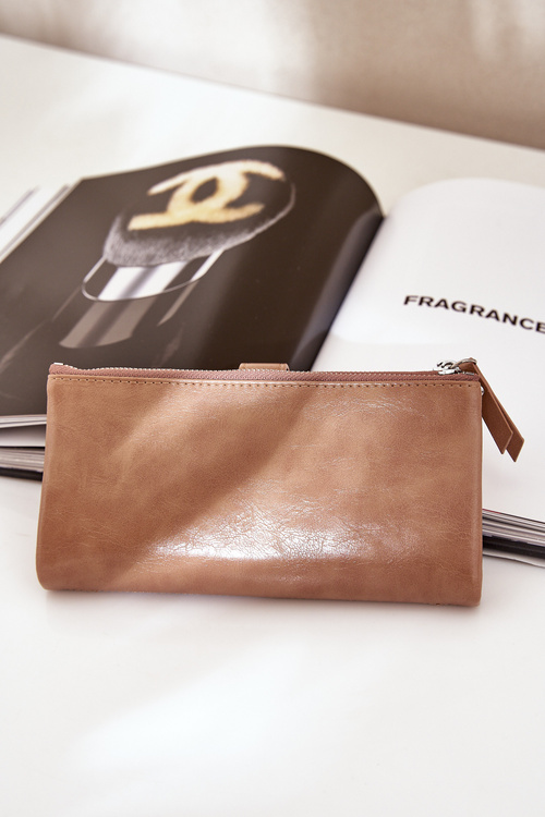 Portfel Damski Z Eko Skóry Ciemnobeżowy Irinda