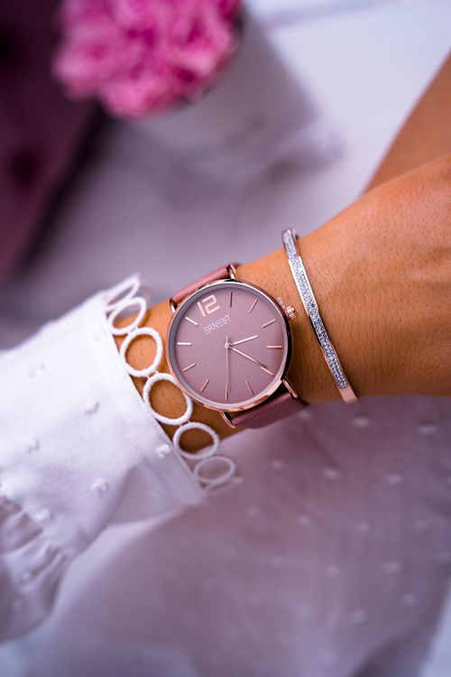 Damski Zegarek Ernest Ciemnoróżowy Claire