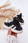 Buty Sportowe Sneakersy Dziecięce W Serduszka Czarne Mirelle