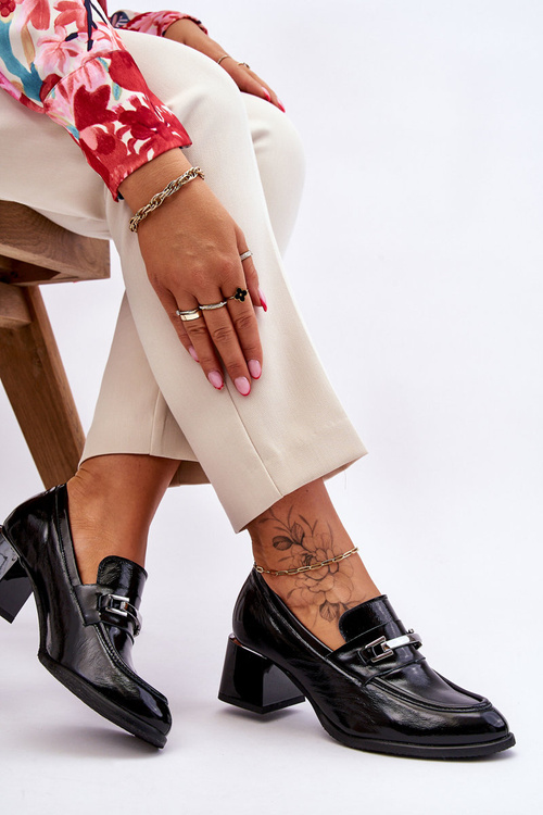 Wygodne Lakierowane Czółenka Czarne Lemar Damira