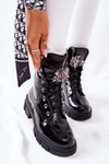 Botki Damskie Trapery Czarne Kryształy Tweten