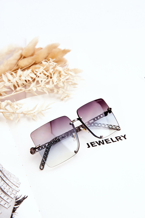 Kwadratowe Okulary Przeciwsłoneczne Prius V508 Ciemnosrebrne