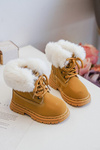 Dziecięce Trapery Botki Na Suwak z Futerkiem Camel Gerande