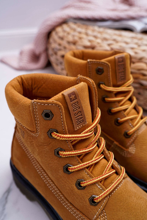 Damskie Botki Trapery Big Star Camel EE274013