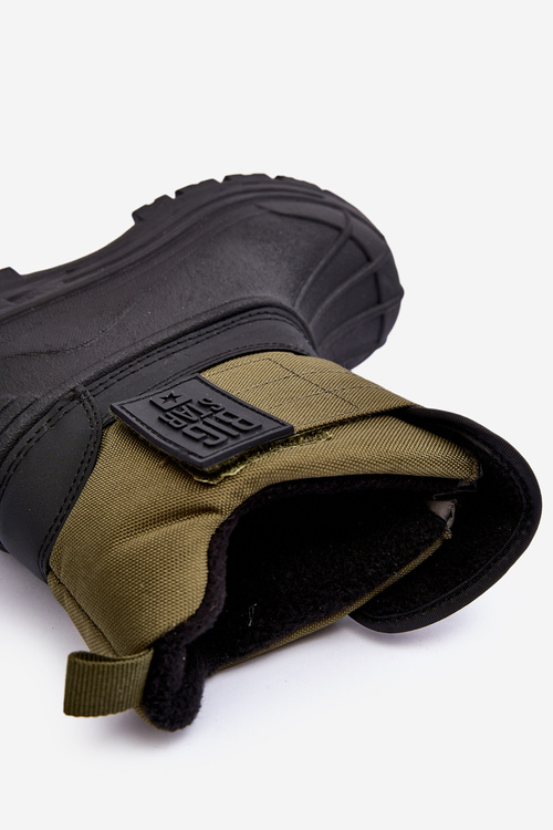 Dziecięce Śniegowce Na Rzep Ocieplane Khaki Big Star MM374123