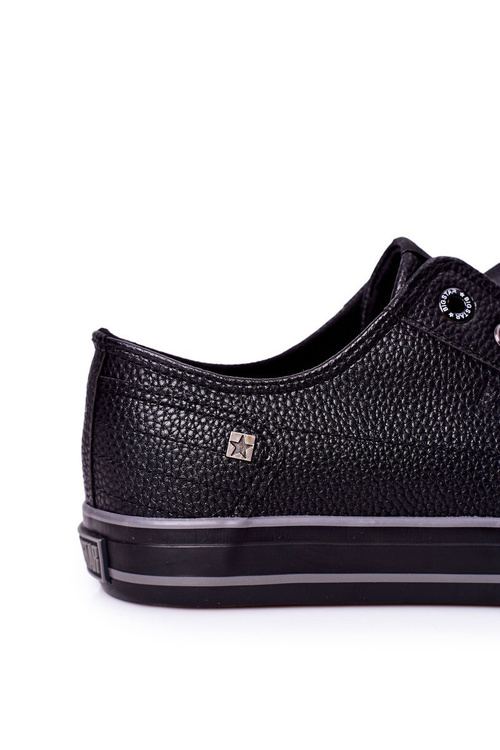 Męskie Skórzane Trampki Big Star II174002 Czarne