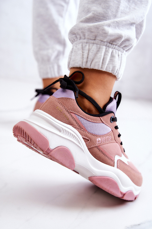 Damskie Sneakersy Buty Sportowe Big Star JJ274577 Różowe