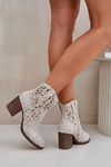 Ażurowe Botki Na Słupkowym Obcasie Multikolor Nurissa