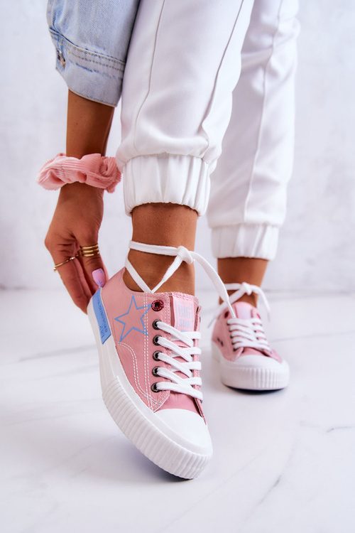 Damskie Niskie Trampki BIG STAR JJ274385 Różowe