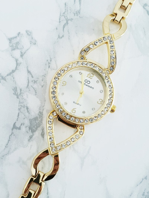 Damski Zegarek Giorgio & Dario Z Cyrkoniami Emrat Złoty