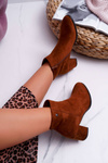 Botki Damskie Na Obcasie Sergio Leone Camel BT520