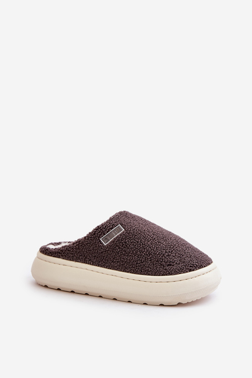 Ocieplane Kapcie Na Grubej Podeszwie Big Star MM274134 Ciemnoszare