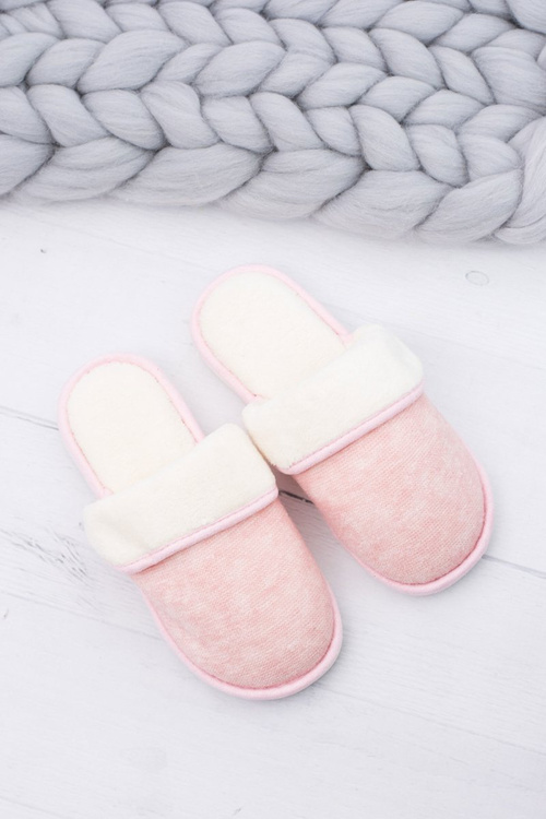 Damskie Różowe Domowe Klapki Papcie Sleepy