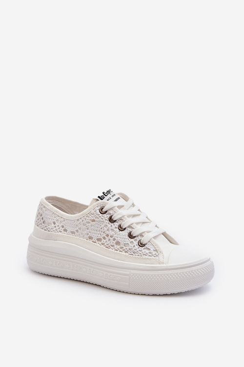 Koronkowe Trampki Damskie Lee Cooper LCW-23-44-1617 Białe