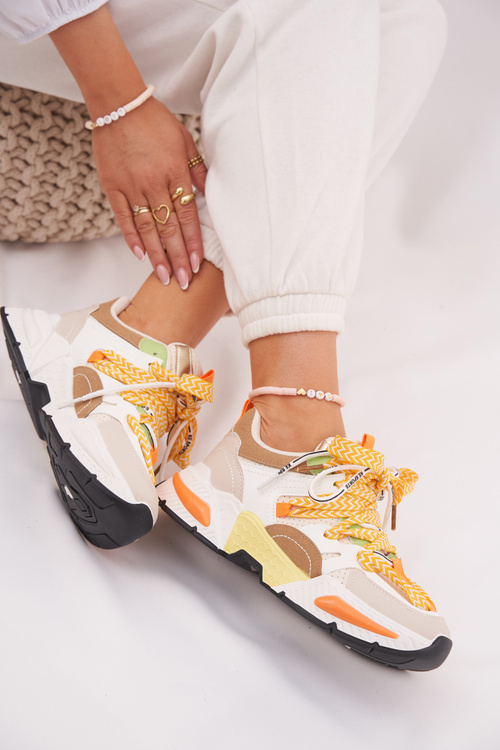 Sneakersy Buty Sportowe Damskie Z Podwójnym Sznurowaniem Multikolor Efobell