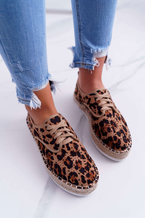 Espadryle Damskie Sznurowane Zamszowe Leopard MyShoes