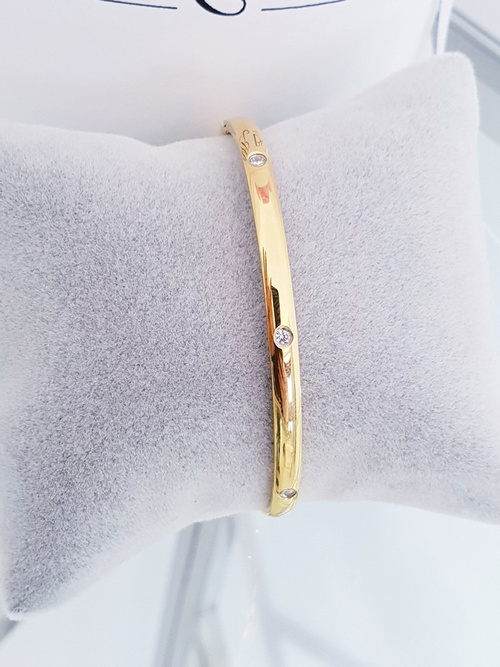 Damska Bransoleta Stalowa Z Cyrkoniami Złota Ursa