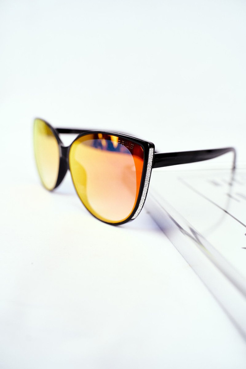 Czarne Okulary Przeciwsłoneczne Prius PR-V26 Czerwone Szkło Brokat