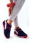 Skórzane Sportowe Buty Big Star II274270 Granatowe