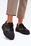 Damskie Sneakersy Na Platformie Big Star SS274358 Panterka Czarne