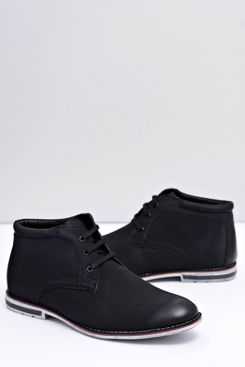 Męskie Czarne Wysokie Botki Sztyblety Ramirez