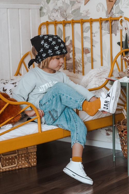 Dziecięce Wysokie Trampki Na Rzep Białe Sparky