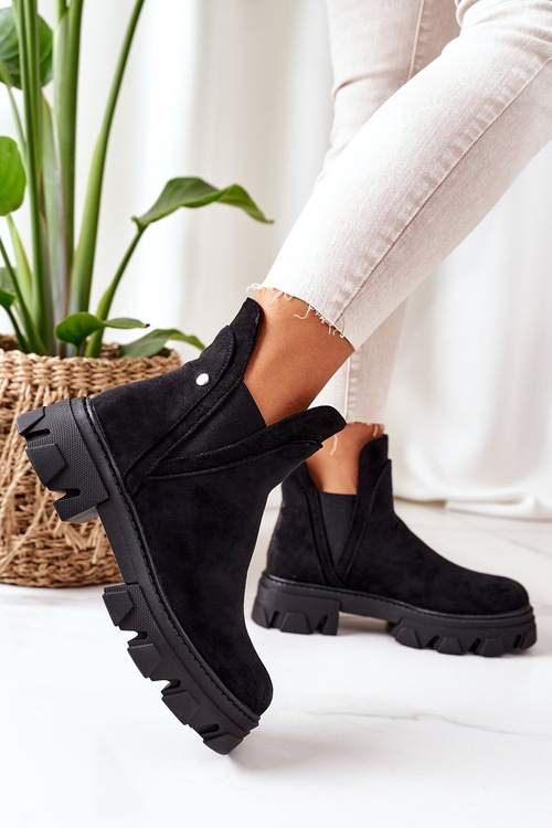 Ocieplane Botki Sztyblety Czarne Good Idea