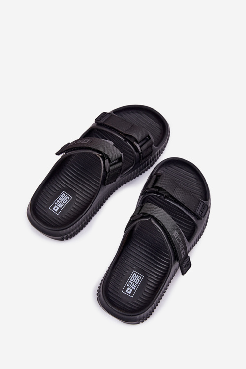 Piankowe Klapki Damskie Z Rzepami Big Star RR274A527 Czarne