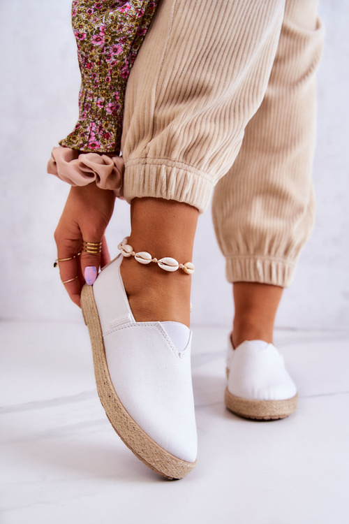 Modne Damskie Espadryle Cross Jeans JJ2R4001C Białe