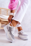 Damskie Buty Sportowe Sneakersy Biało-Srebrne Bourne