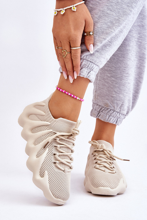 Damskie Wsuwane Sneakersy Beżowe Myles