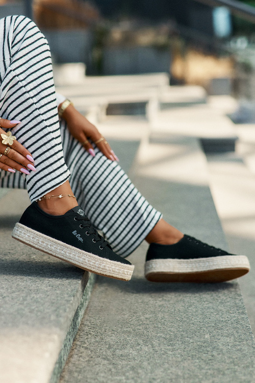Trampki Damskie Z Plecionką Lee Cooper LCW-25-44-3216 Czarne