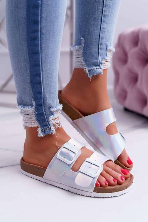 Damskie Klapki Srebrne Big Star DD274134