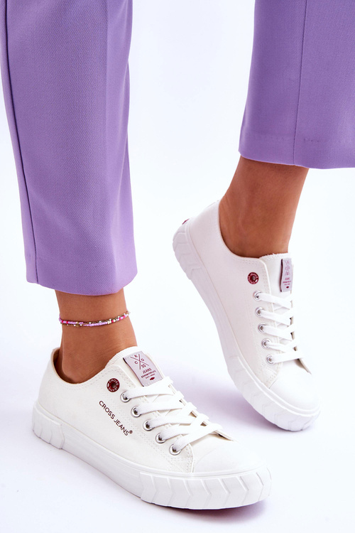 Klasyczne Damskie Trampki Cross Jeans LL2R4052 Białe