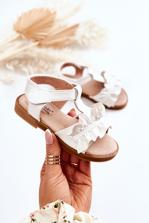 Dziecięce Sandały Na Rzep Białe Lussia