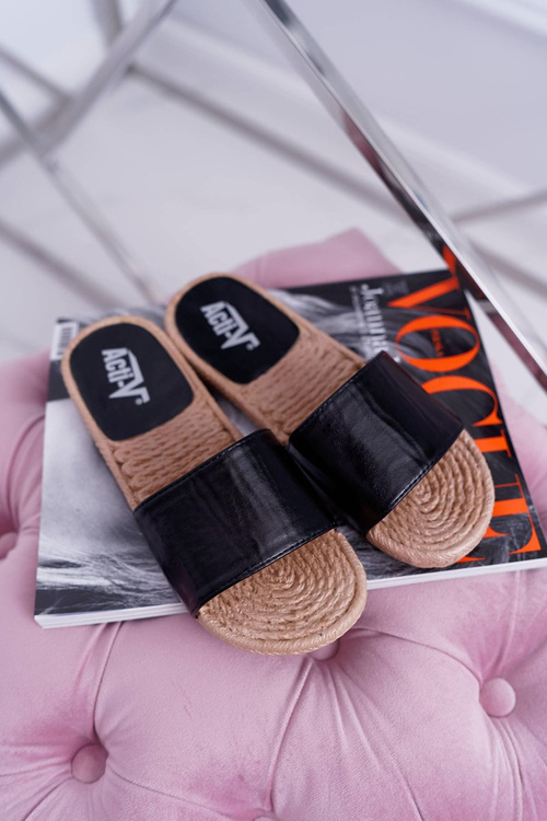 Czarne Damskie Klapki Mindset