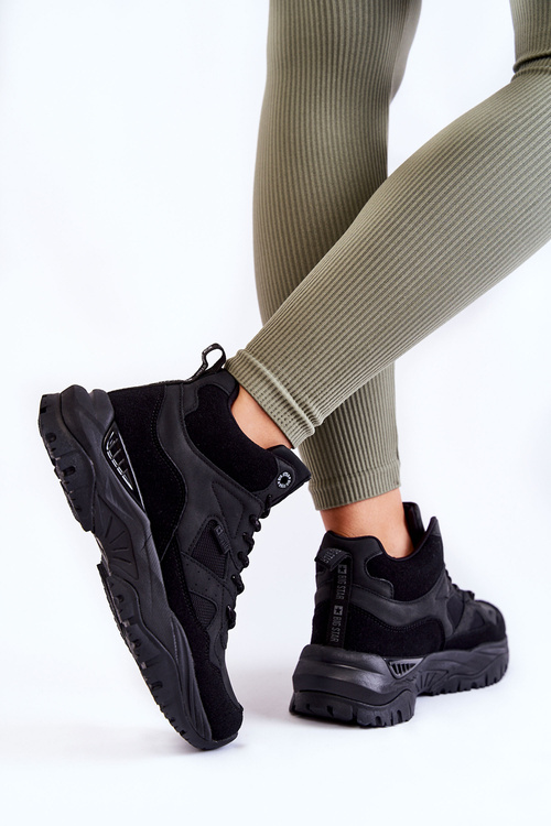 Damskie Wysokie Buty Sportowe Memory Foam System Big Star KK274356 Czarne