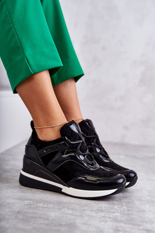 Sportowe Damskie Buty Sneakersy Czarne Colli