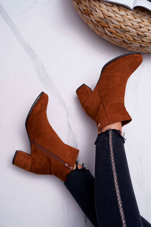 Botki Damskie Na Obcasie Sergio Leone Camel BT522