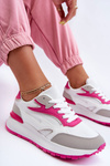 Damskie Buty Sportowe Na Platformie Biało-Różowe Henley