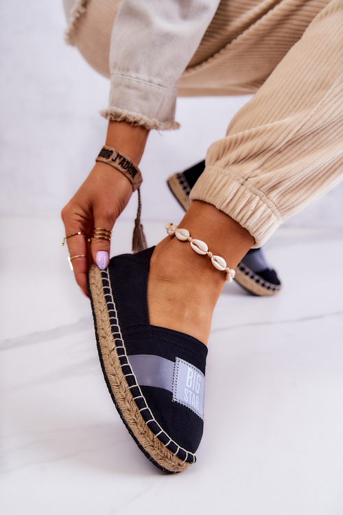 Damskie Espadryle Wsuwane Big Star JJ274963 Czarne