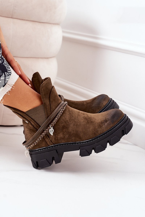 Ocieplane Botki Sztyblety Ciemnozielone Good Idea