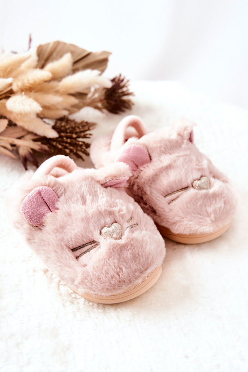 Dziecięce Papcie Kotki Z Uszami Jasnoróżowe Tammy