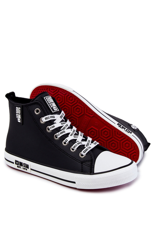 Męskie Wysokie Ocieplane Trampki Big Star KK174346Czarne