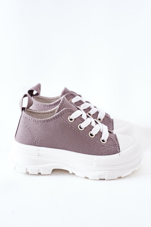 Dziecięce Trampki Na Platformie Szare Travel Time